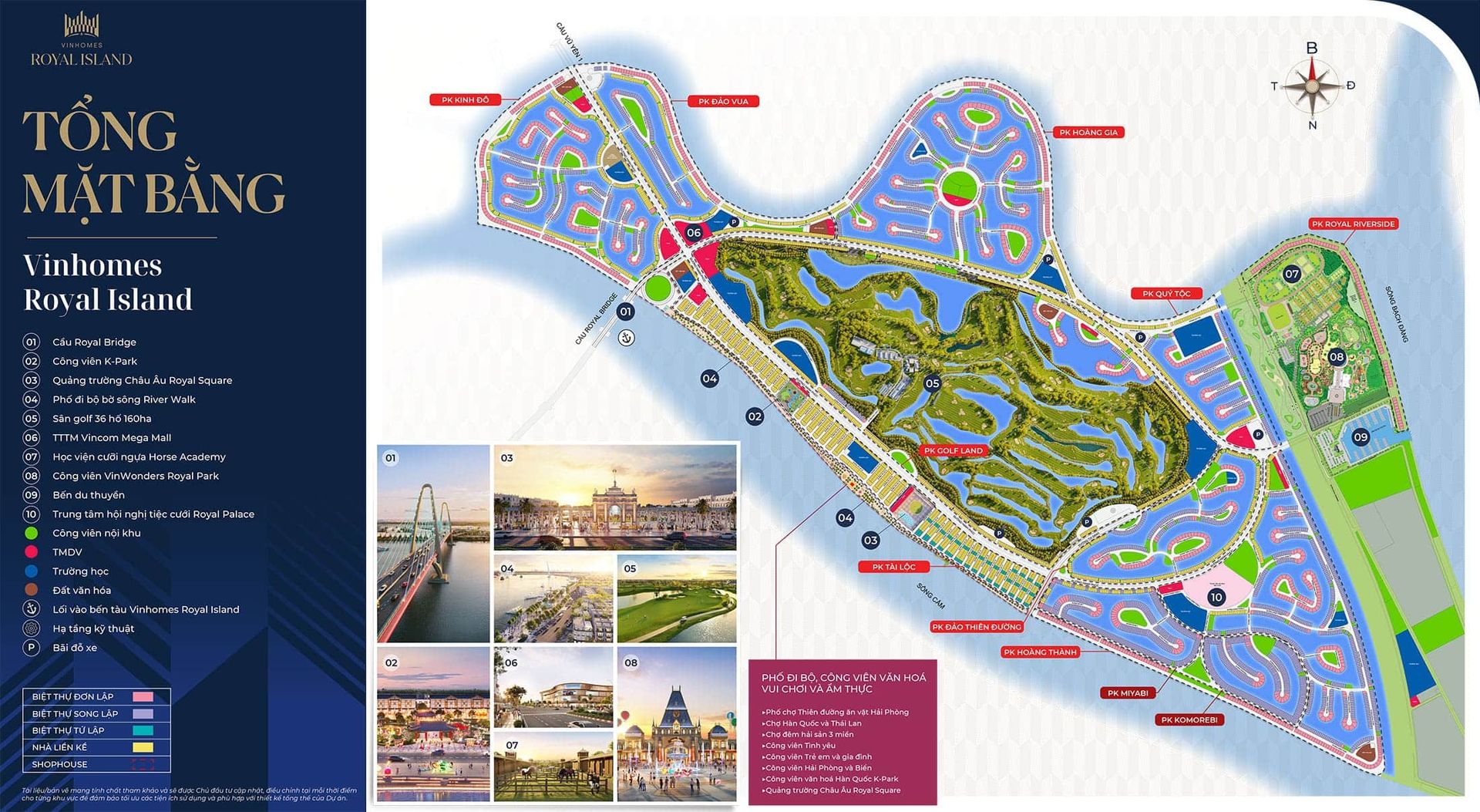 Mặt bằng hệ tiện ích toàn khu — Vinhomes Royal Island