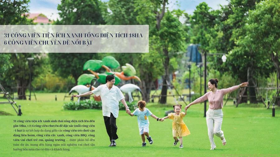 31 công viên với tổng diện tích gần 18 ha — Vinhomes Royal Island