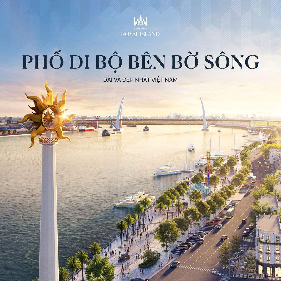 Phố đi bộ ven sông — Vinhomes Royal Island