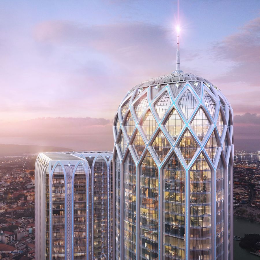 Đỉnh tháp Diamond Crown Hải Phòng với kiến trúc Diagrid độc bản — Diamond Crown Hải Phòng