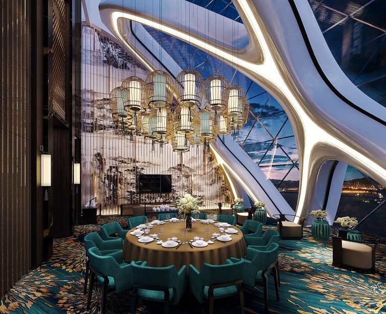 Phòng VIP với kiến trúc Diagrid đặc trưng — Diamond Crown Hải Phòng