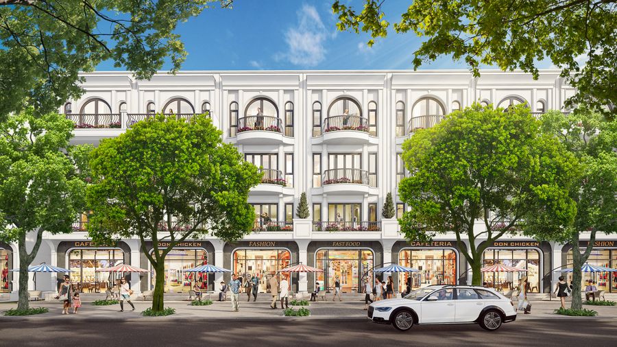 Dãy shophouse mặt đường nội khu — Hawee Parkland Cao Thượng