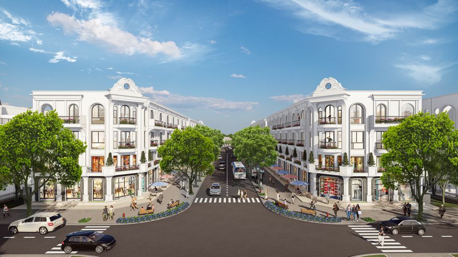 Shophouse xây sẵn đã hoàn thiện mặt ngoài — Hawee Parkland Cao Thượng
