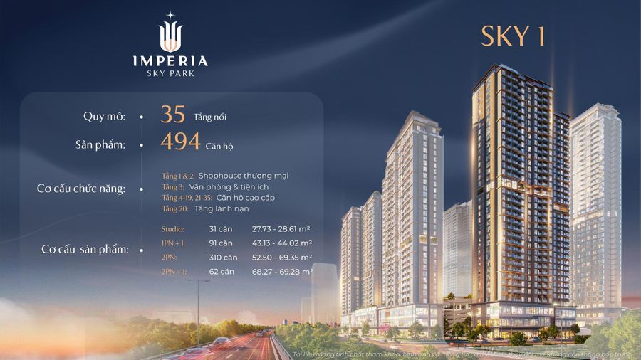 Toà S1 — 35 tầng, 494 căn — Imperia Sky Park