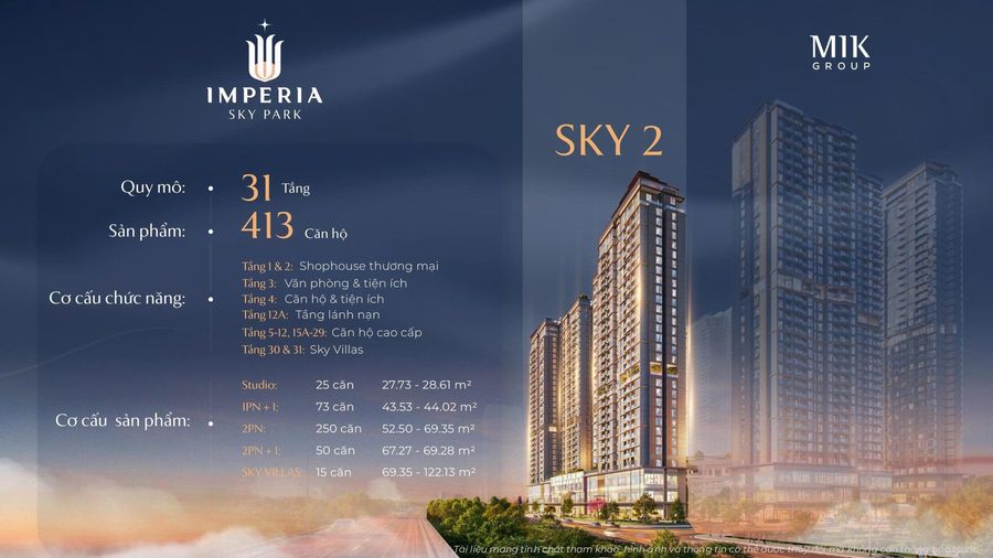 Toà S2 — 31 tầng, 413 căn — Imperia Sky Park