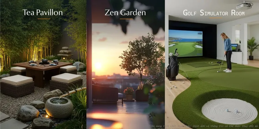 Vườn trà và phòng golf 3D — Imperia Sky Park